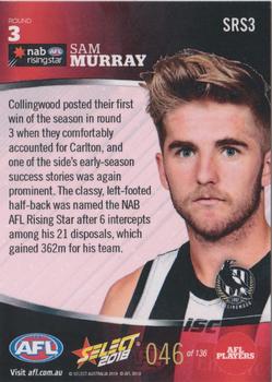 2018 Select AFL Rising Stars #SRS3 Sam Murray Back